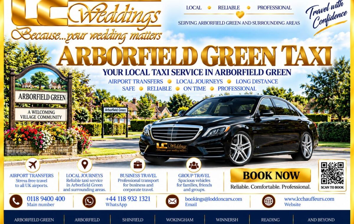 Arborfield Green taxi for local and wedding transport