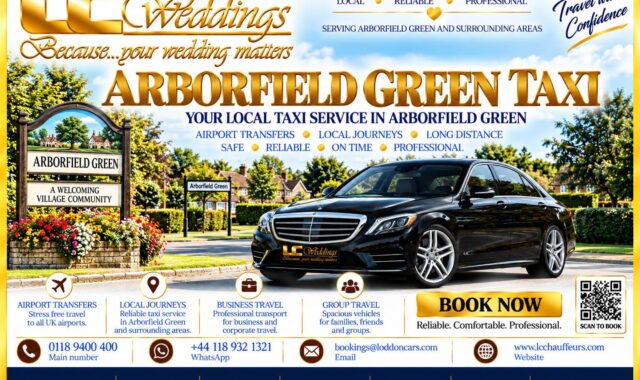 Arborfield Green taxi for local and wedding transport