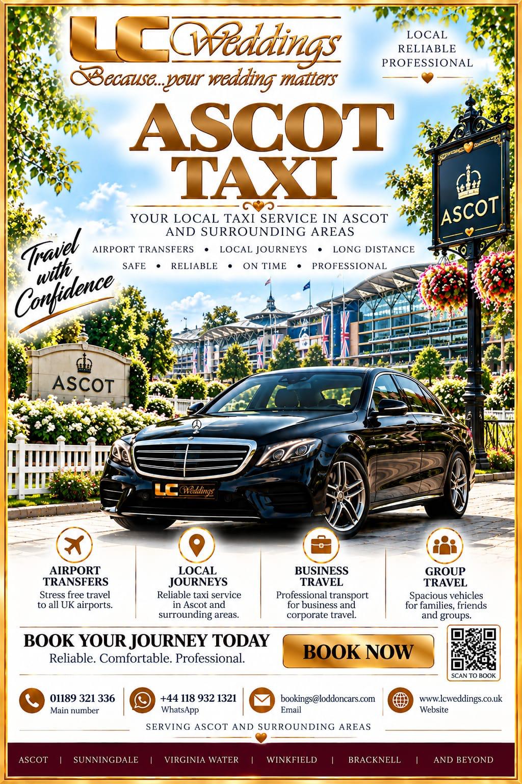 Ascot taxi for local and wedding transport