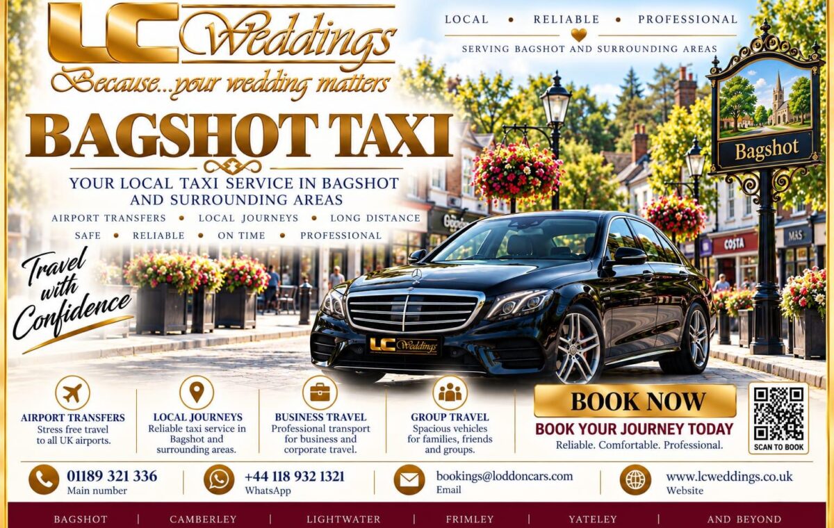 Bagshot taxi for local and wedding transport