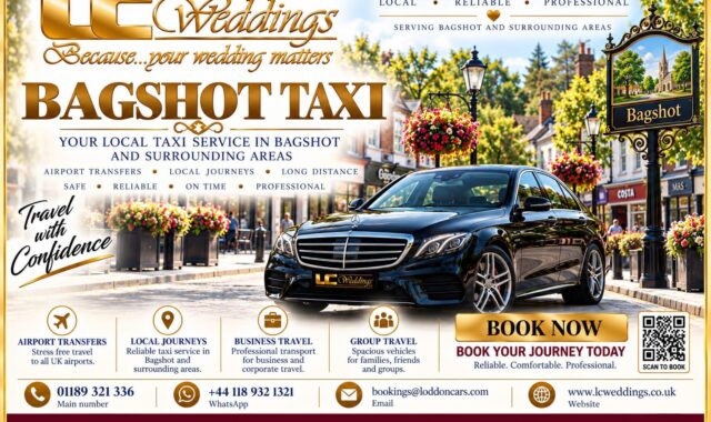 Bagshot taxi for local and wedding transport