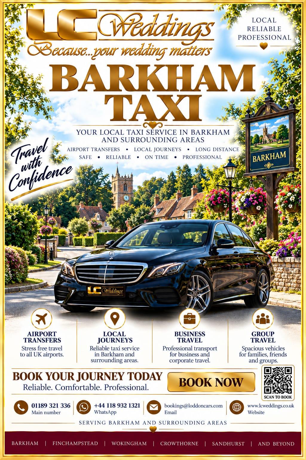 Barkham taxi for local and wedding transport