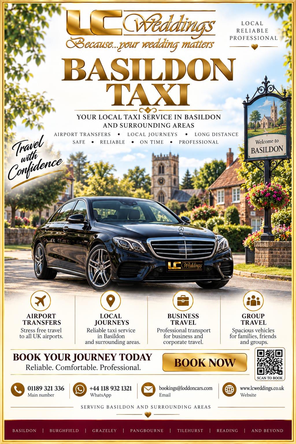 Basildon taxi for local and wedding transport