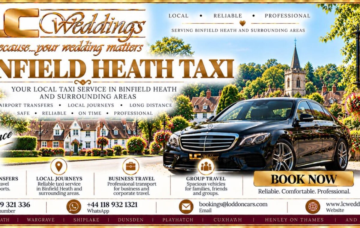 Binfield Heath taxi for local and wedding transport