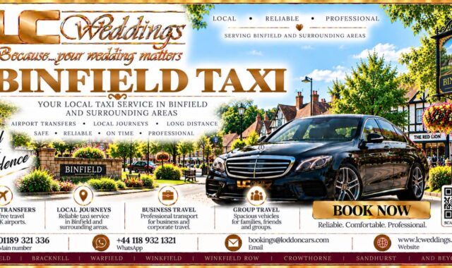 Binfield taxi for local and wedding transport
