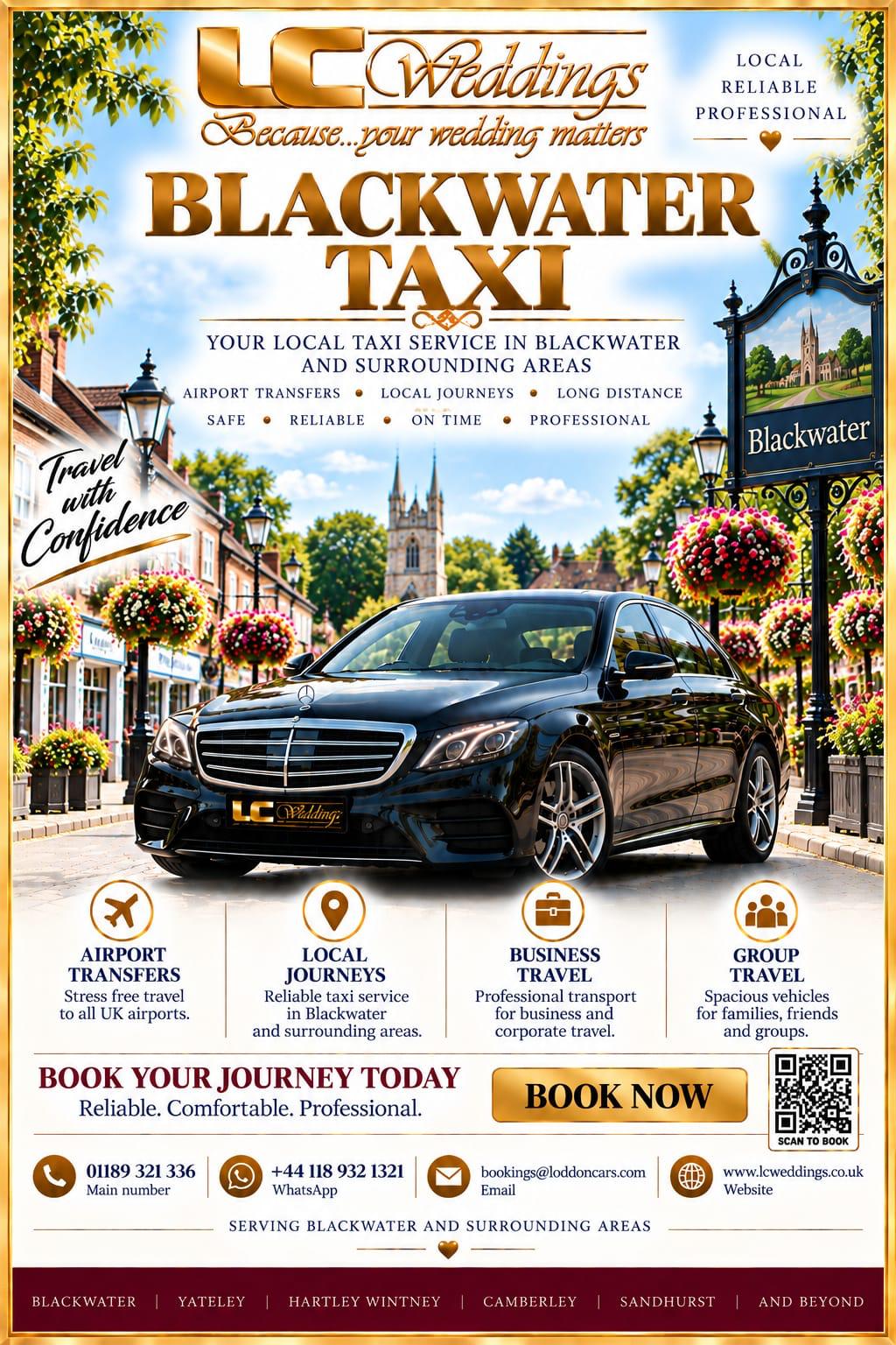 Blackwater taxi for local and wedding transport