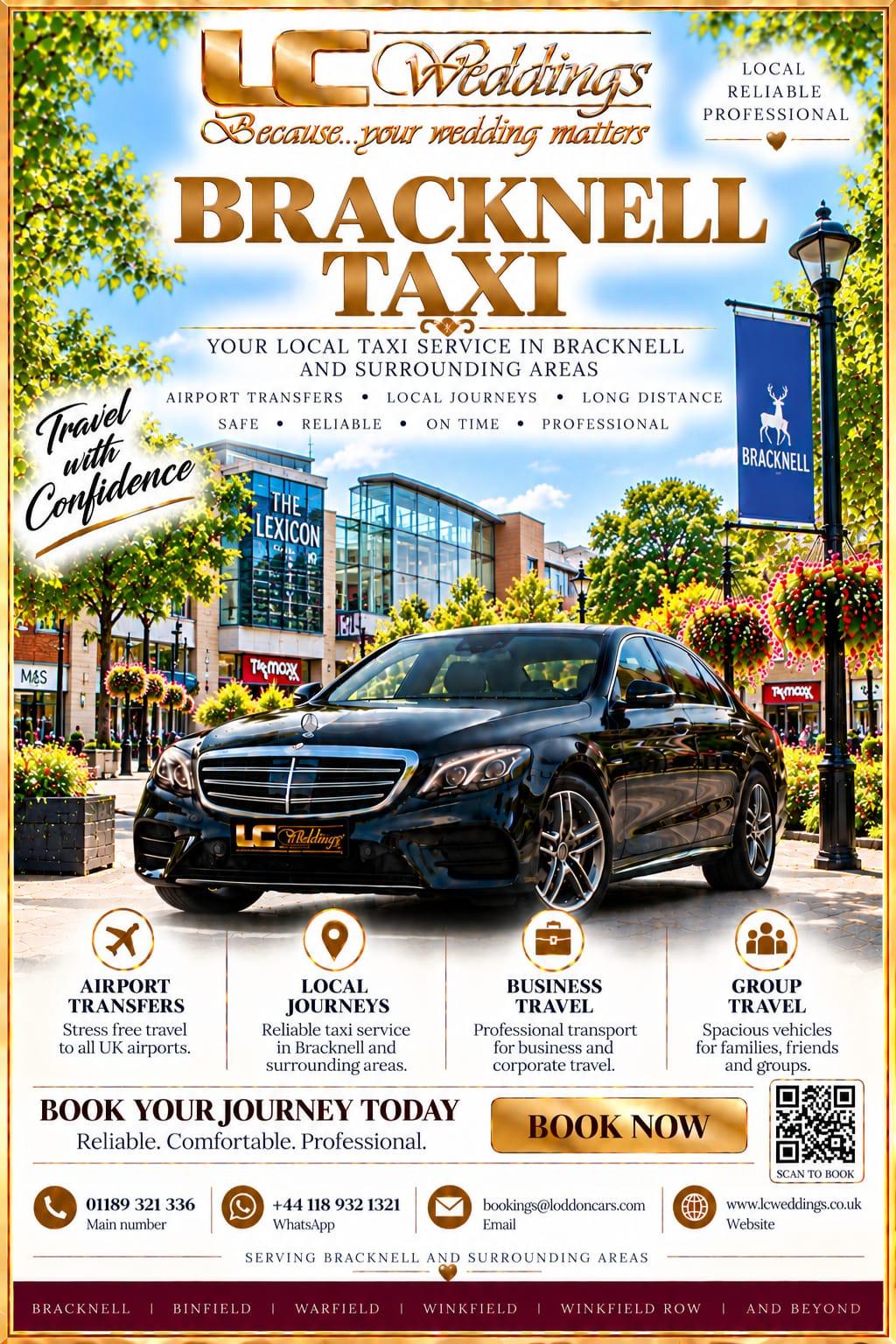 Bracknell taxi for local and wedding transport