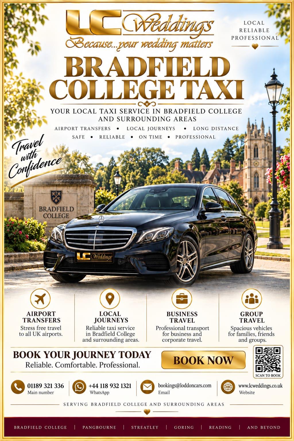 Bradfield College taxi for local and wedding transport