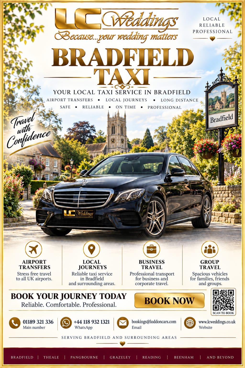 Bradfield taxi for local and wedding transport
