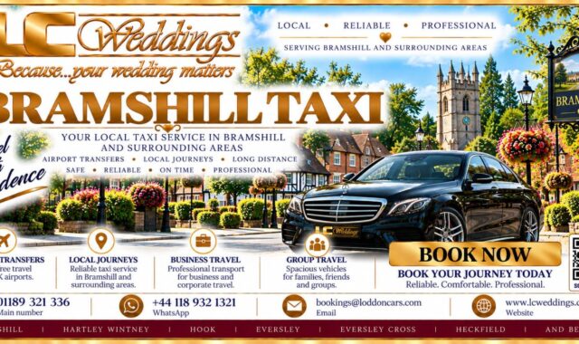 Bramshill taxi for local and wedding transport