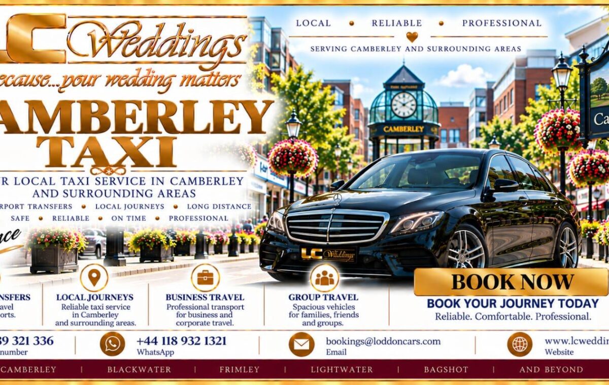 Camberley taxi for local and wedding transport