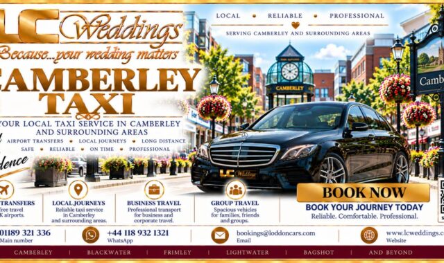 Camberley taxi for local and wedding transport
