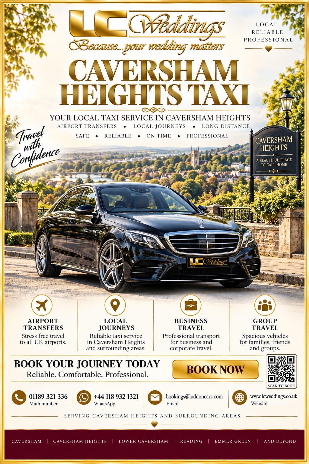 Caversham Heights taxi for local and wedding transport