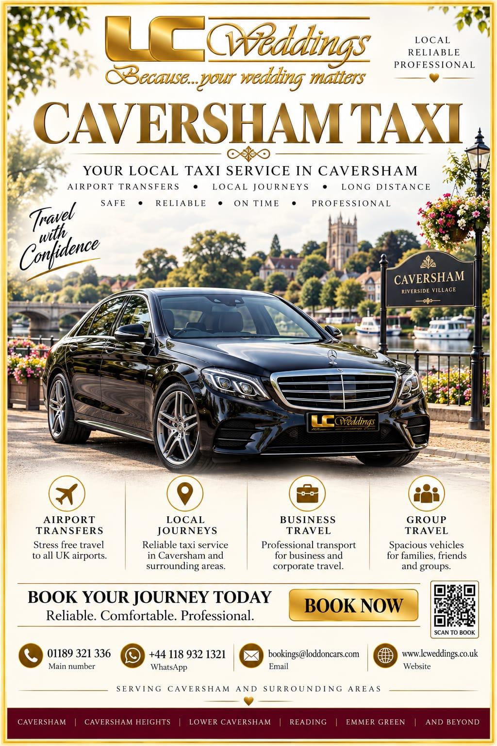 Caversham taxi for local and wedding transport