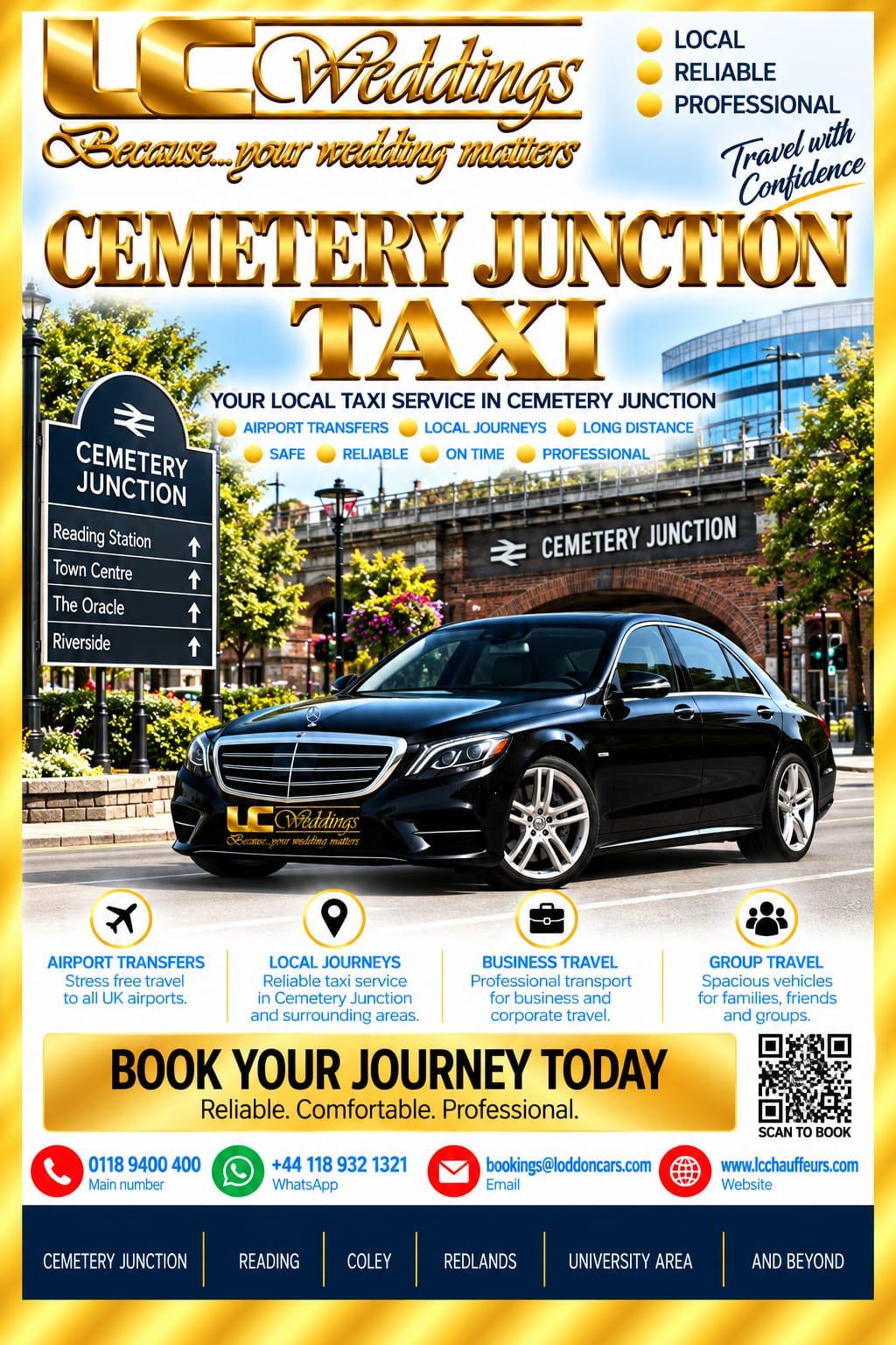 Cemetery Junction taxi for local and wedding transport