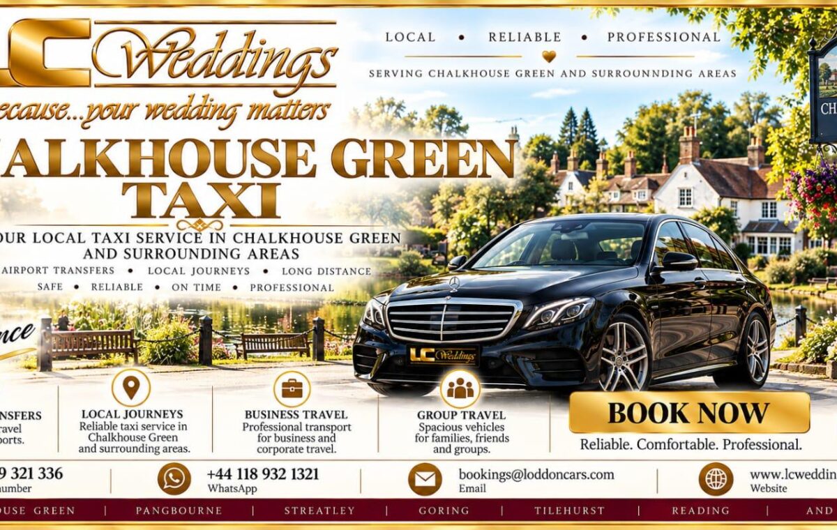 Chalkhouse Green taxi for local and wedding transport
