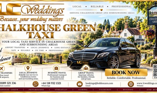 Chalkhouse Green taxi for local and wedding transport