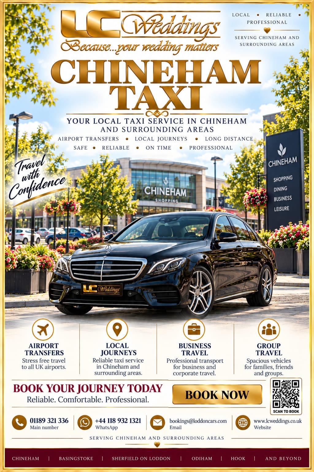Chineham taxi for local and wedding transport