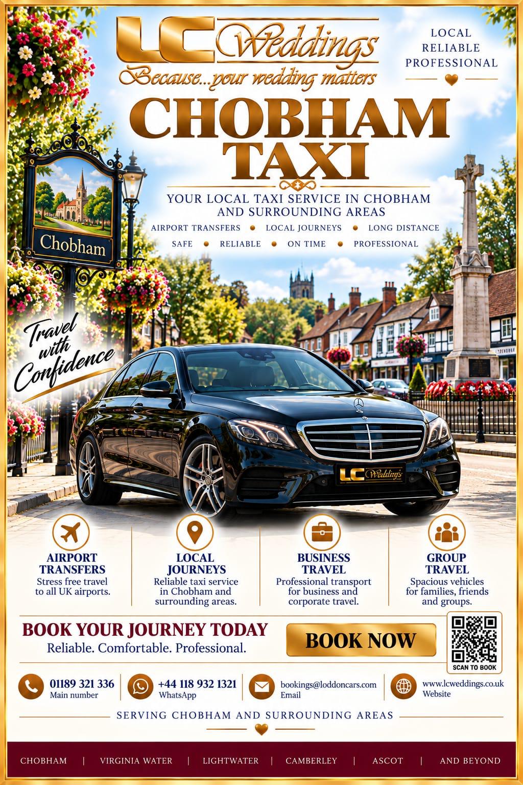 Chobham taxi for local and wedding transport