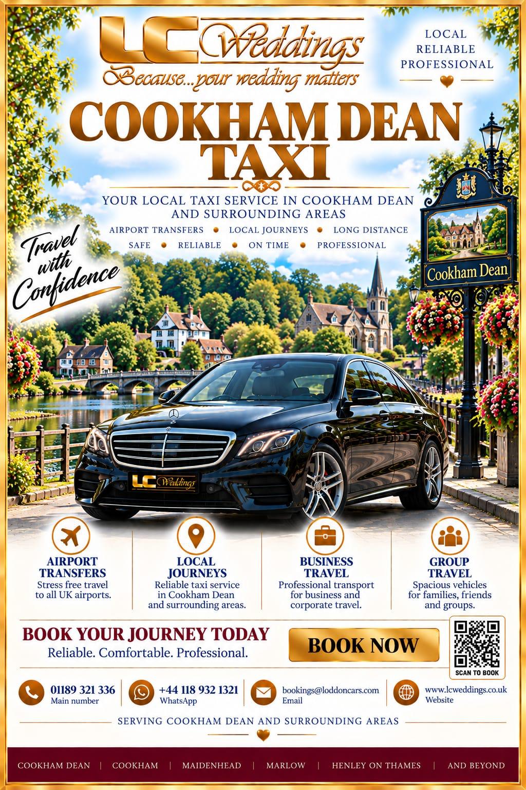 Cookham Dean taxi for local and wedding transport