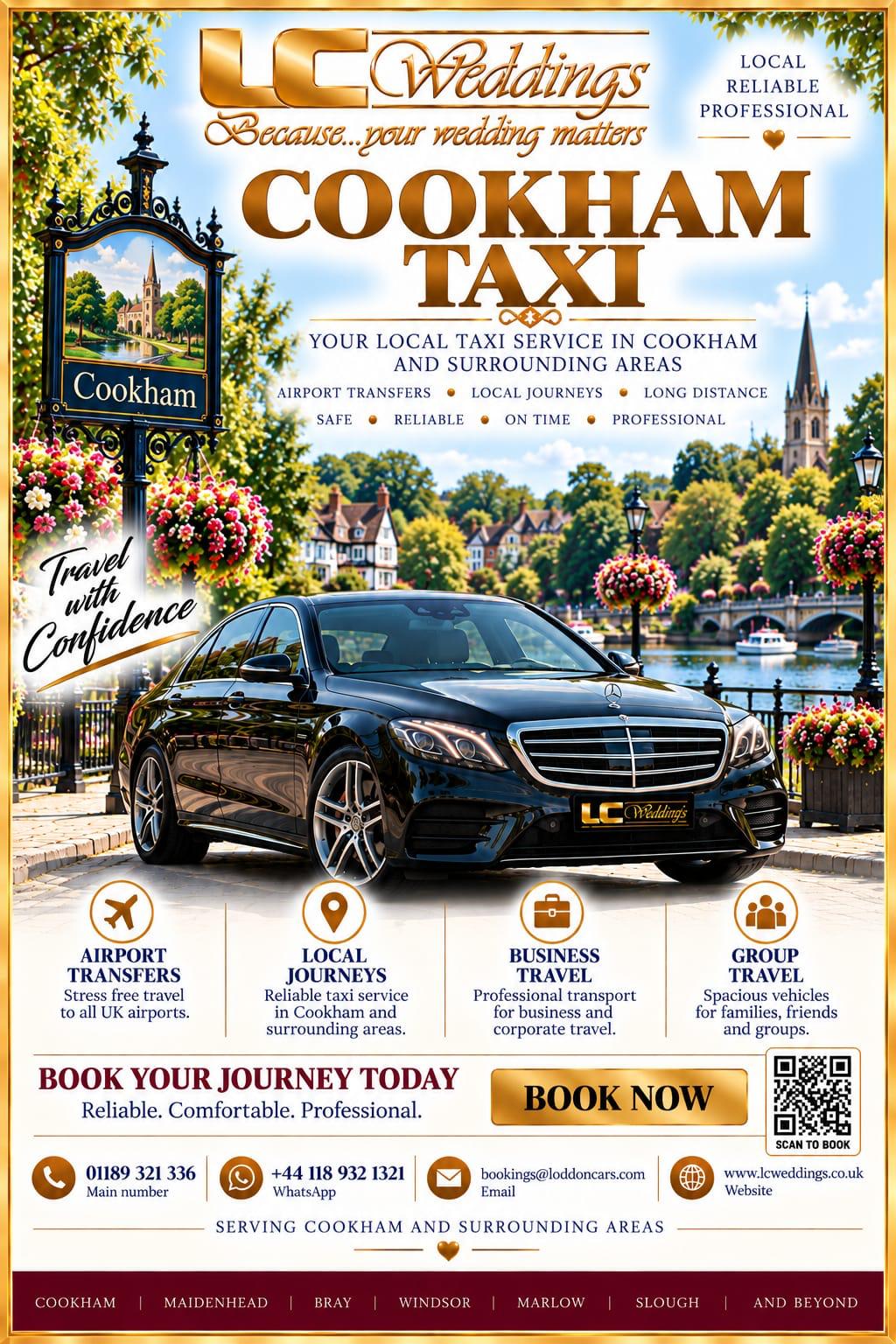 Cookham taxi for local and wedding transport