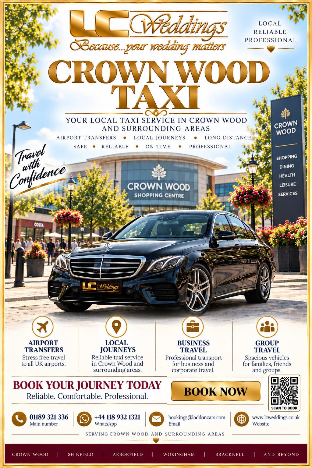 Crown Wood taxi for local and wedding transport