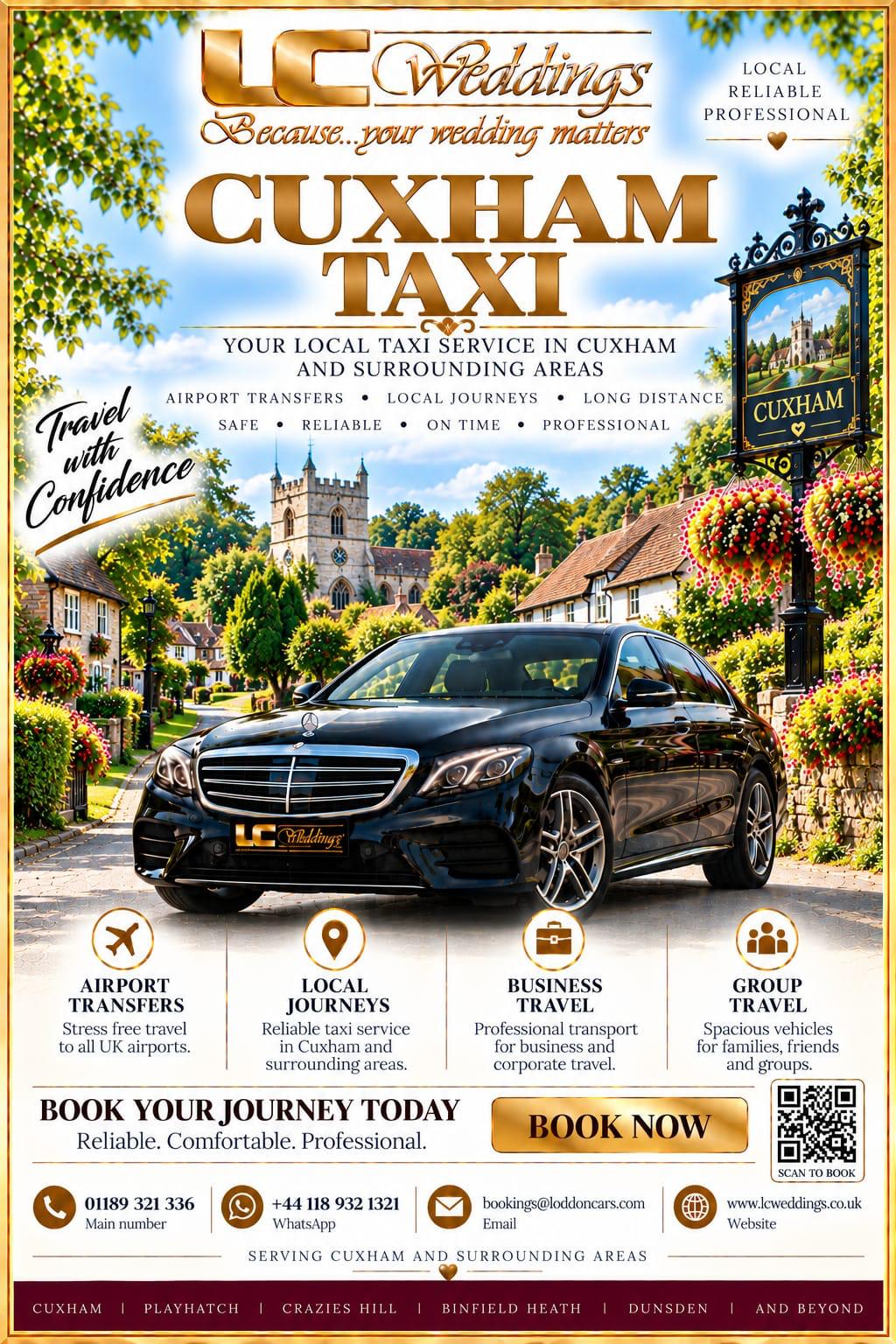 Cuxham taxi for local and wedding transport