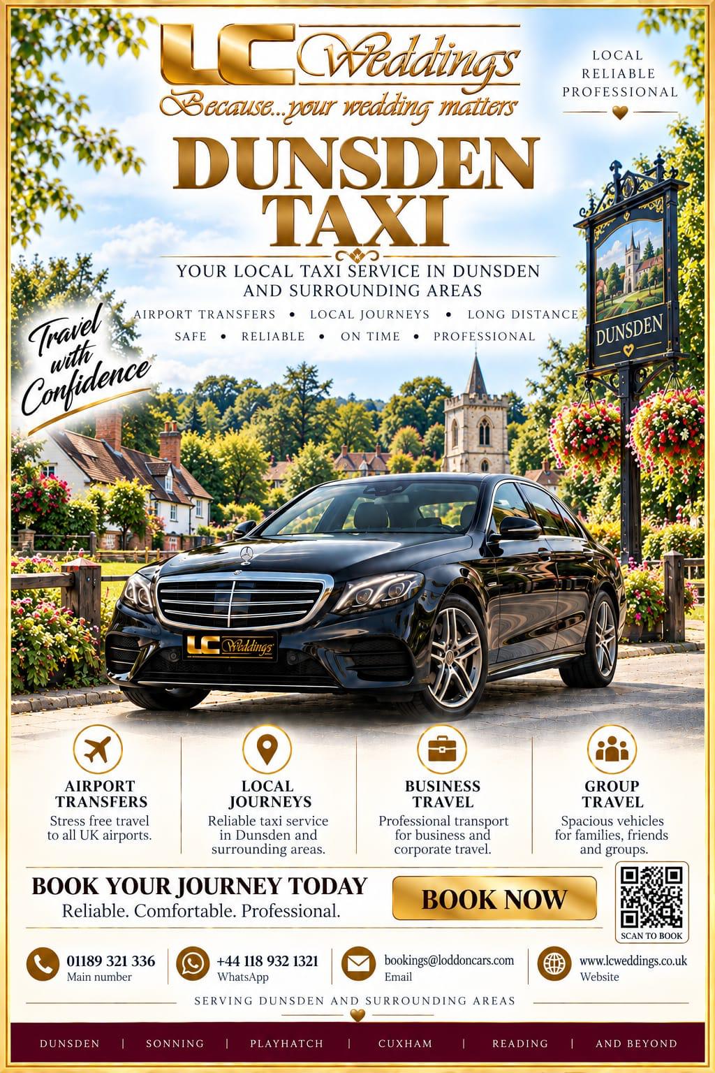  Dunsden taxi for local and wedding transport