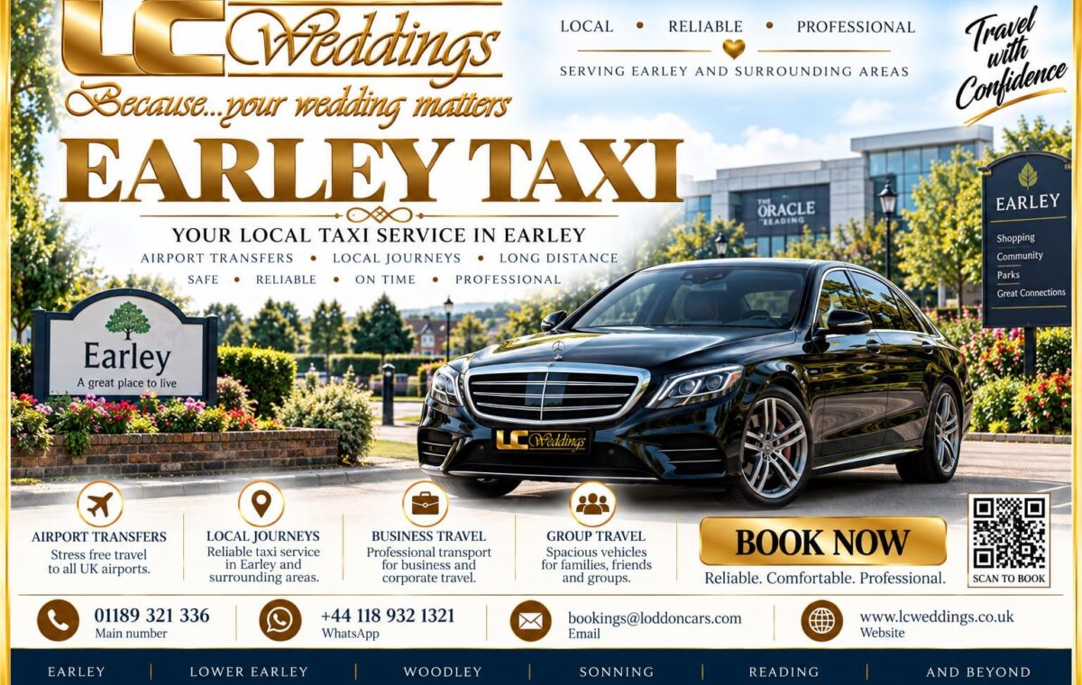 Earley taxi for local and wedding transport