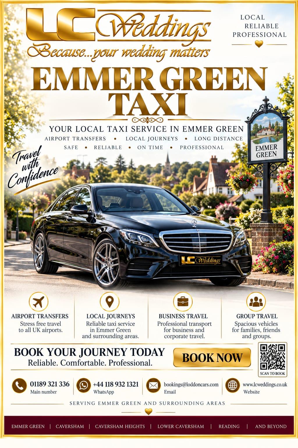 Emmer Green taxi for local and wedding transport