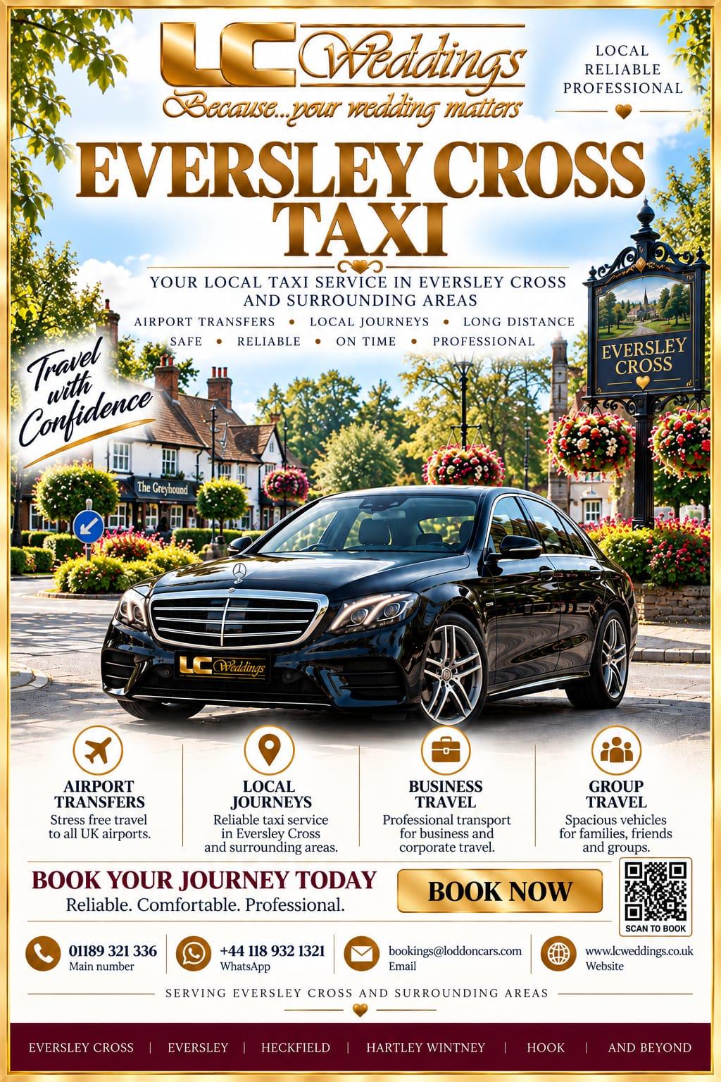 Eversley Cross taxi for local and wedding transport