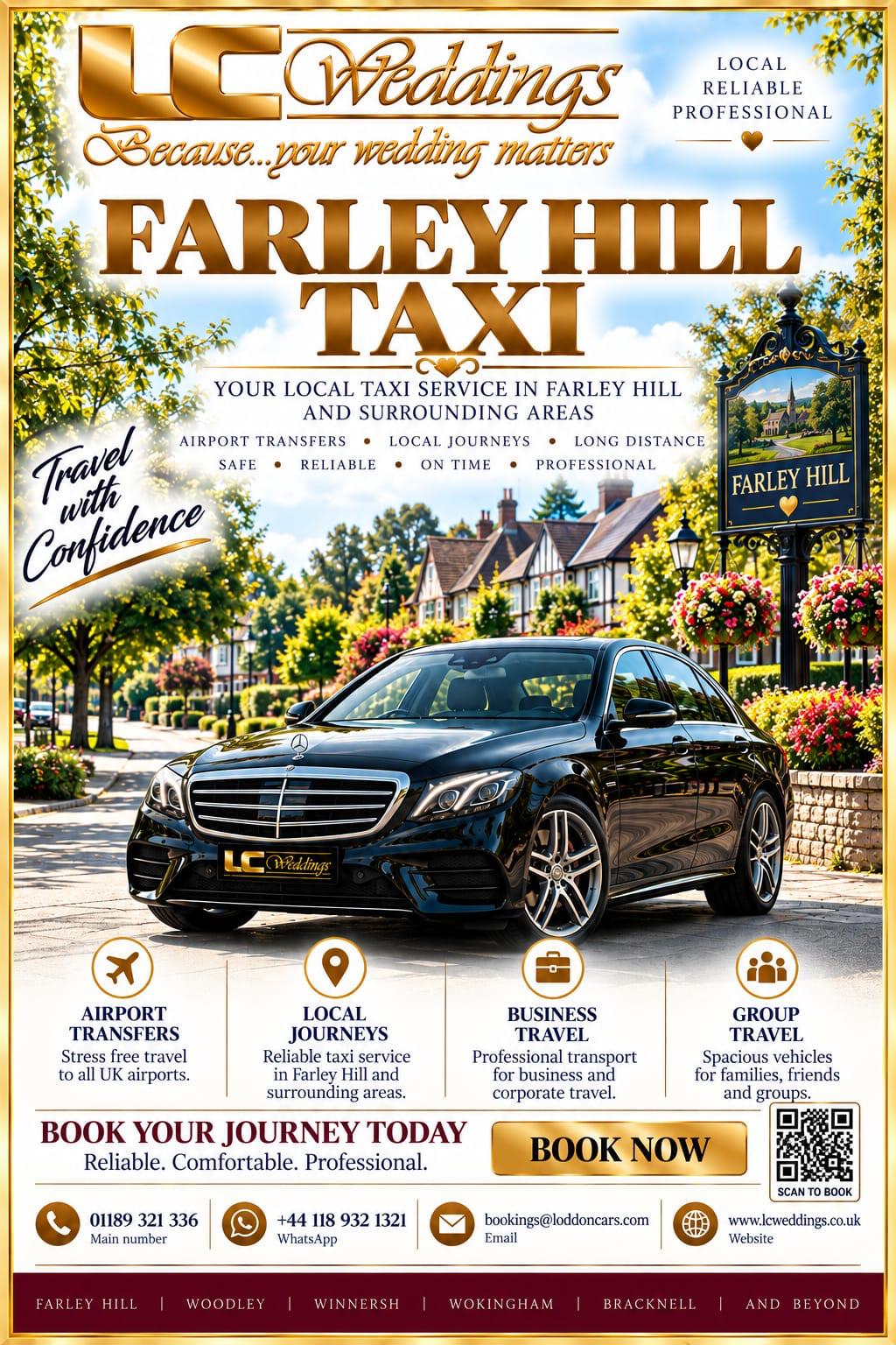 Farley Hill taxi for local and wedding transport