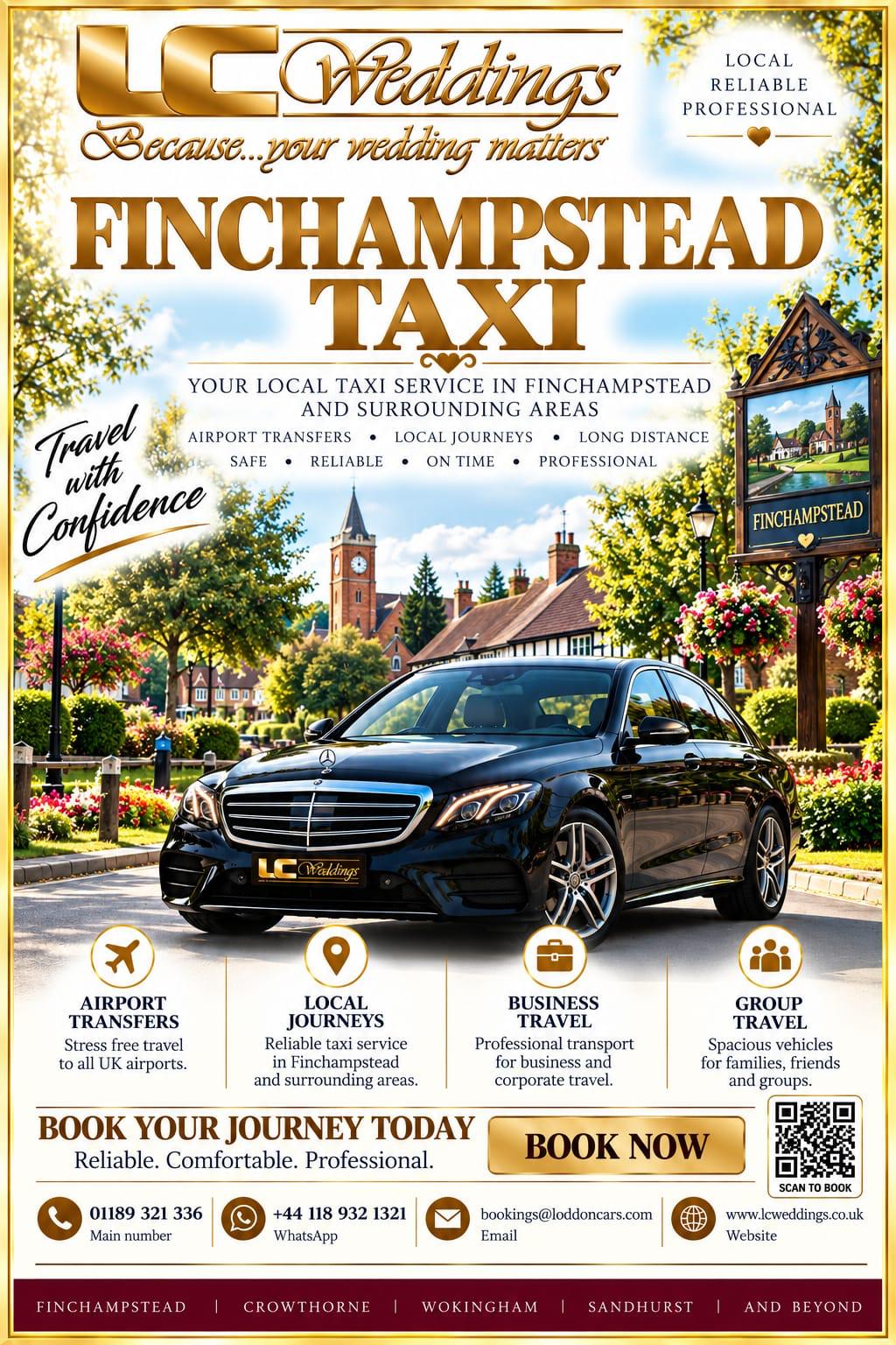 Finchampstead taxi for local and wedding transport