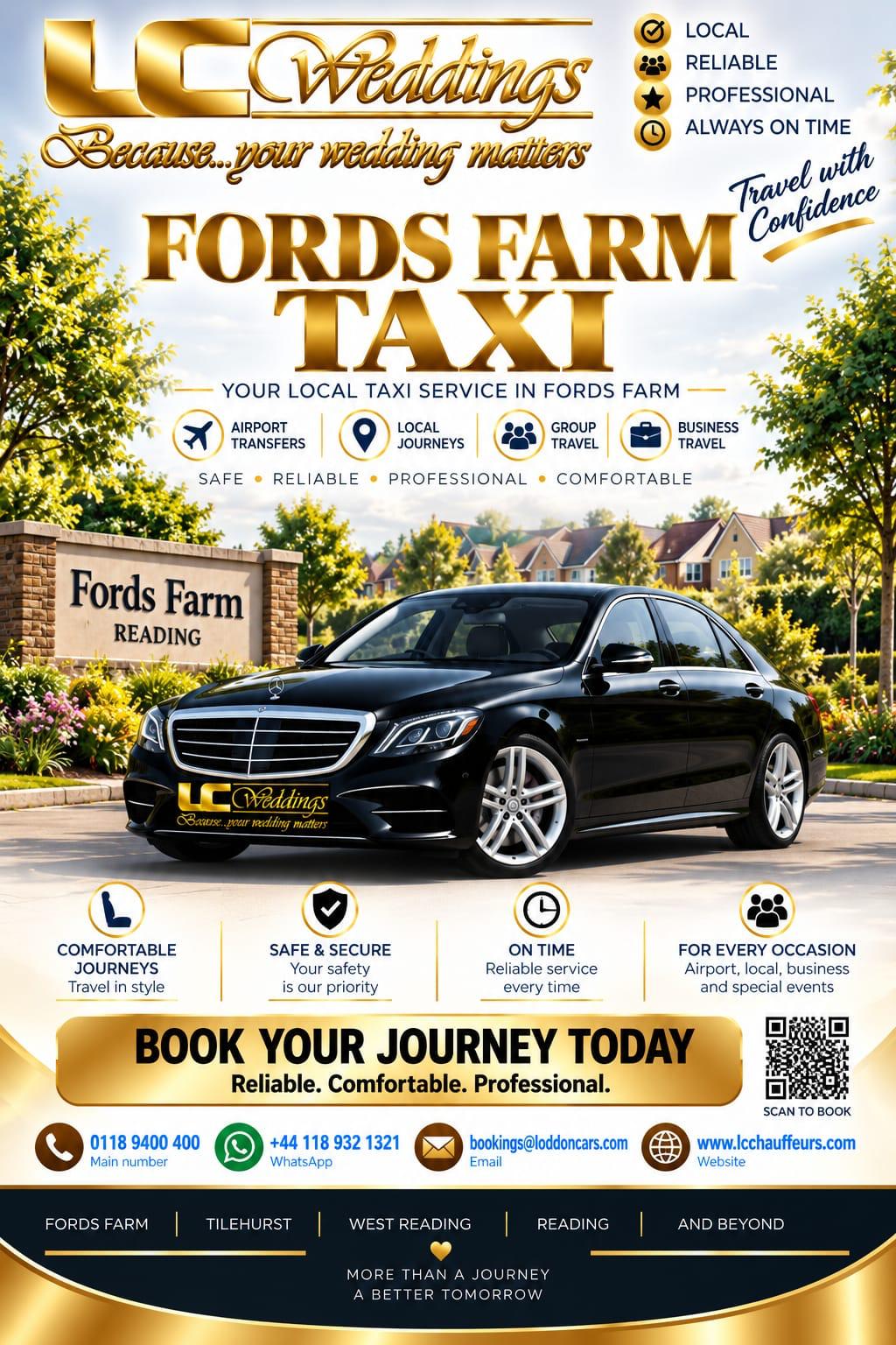 Fords Farm taxi for local and wedding transport