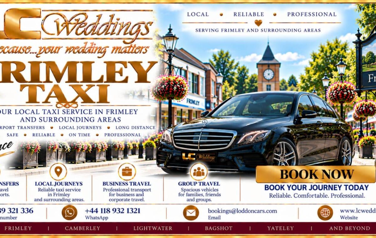 Frimley taxi for local and wedding transport