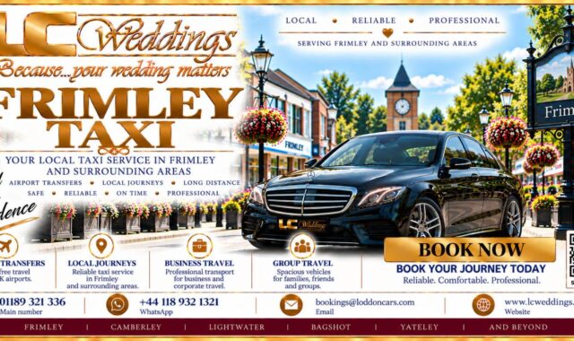 Frimley taxi for local and wedding transport