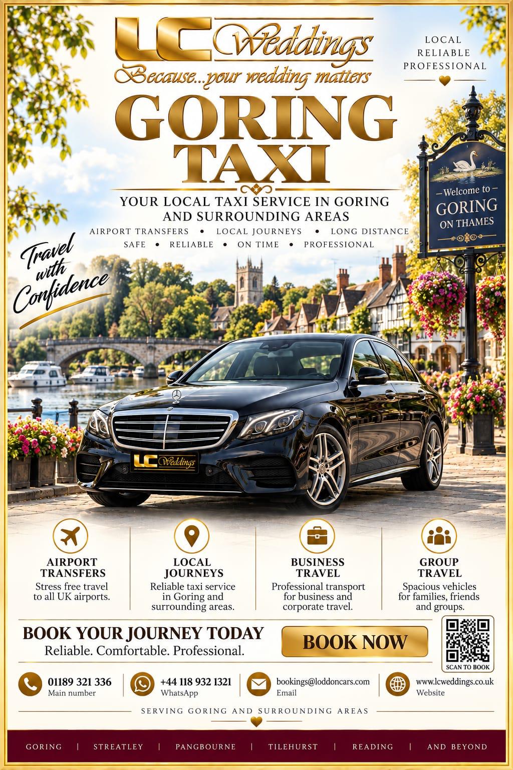 Goring taxi for local and wedding transport