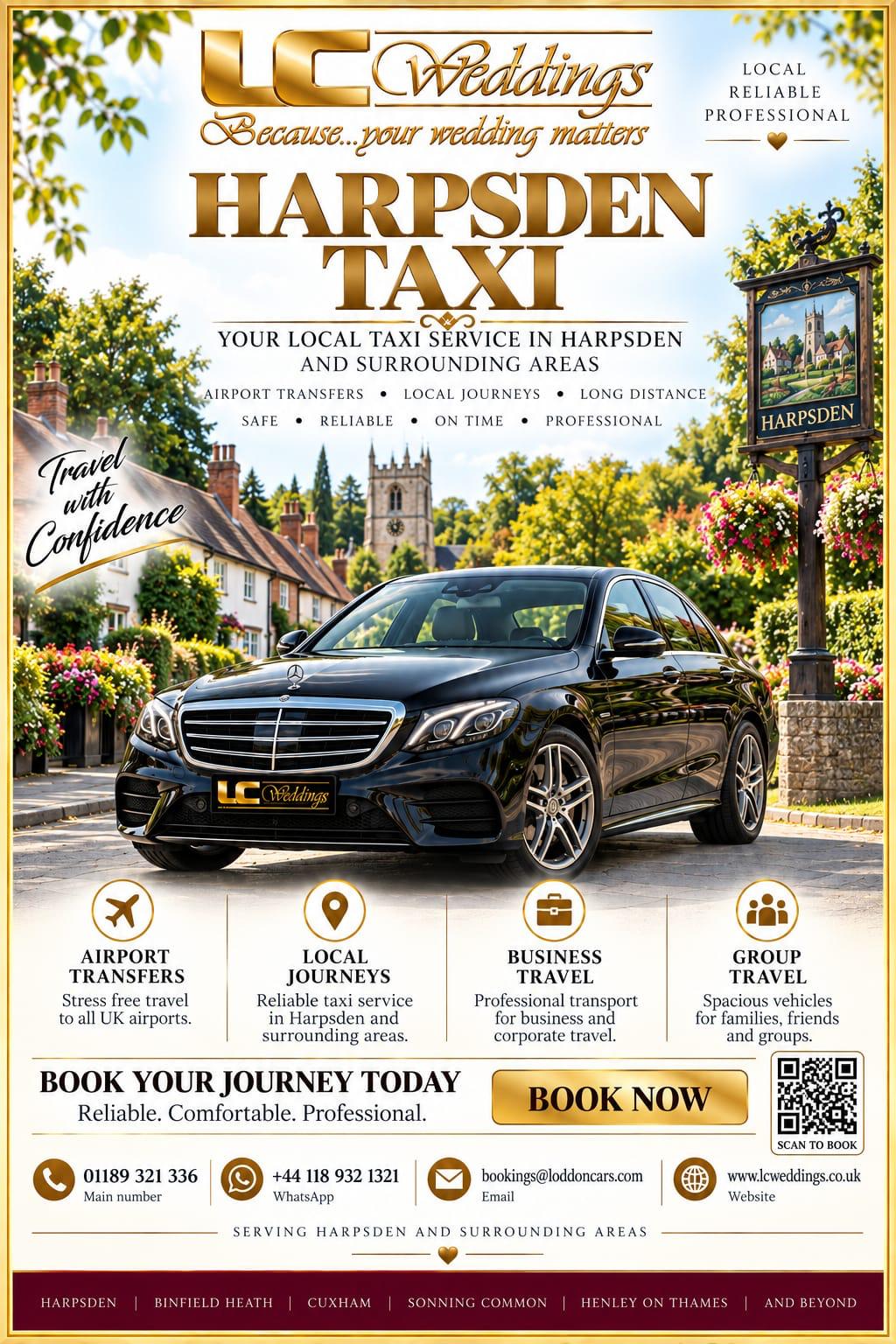 Harpsden taxi for local and wedding transport