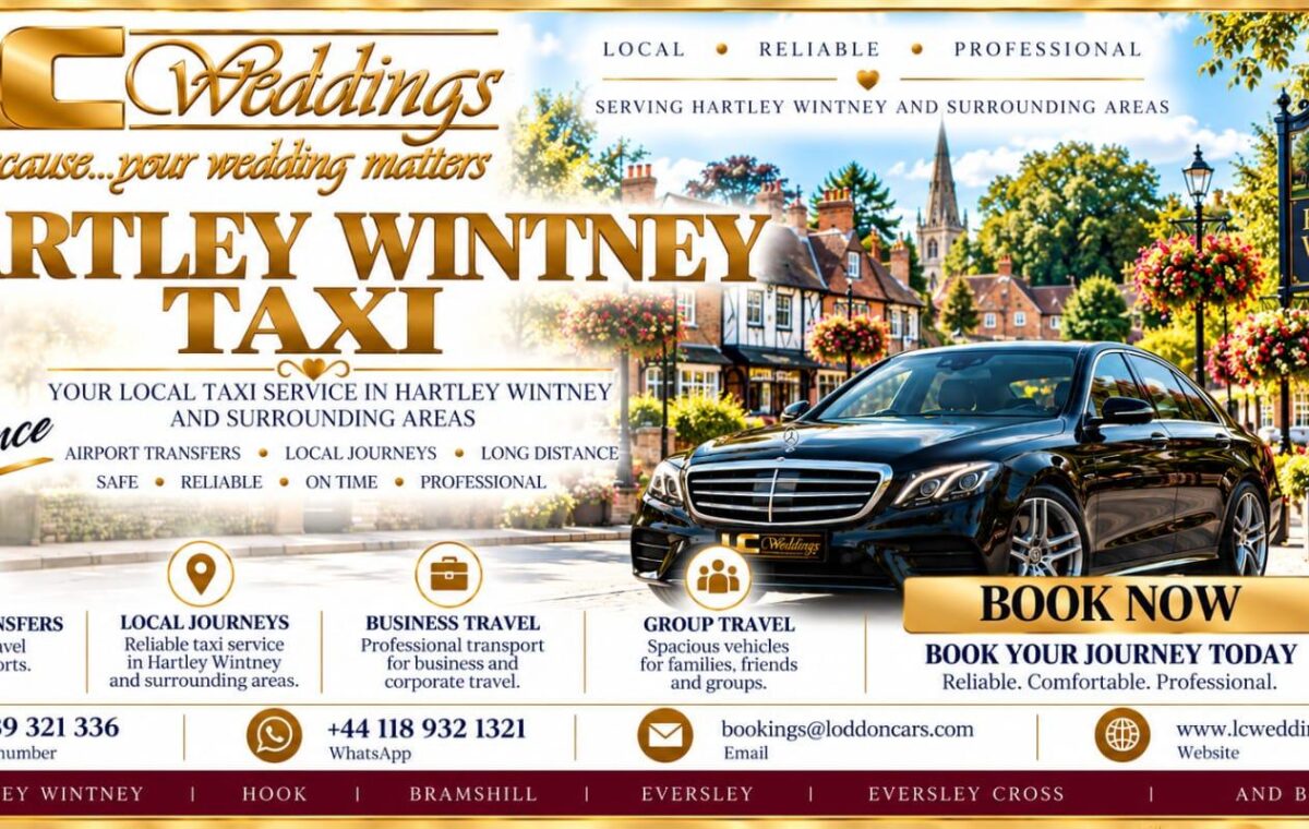 Hartley Wintney taxi for local and wedding transport