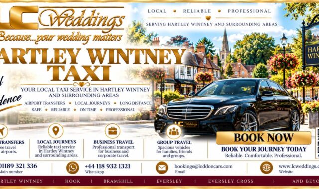Hartley Wintney taxi for local and wedding transport
