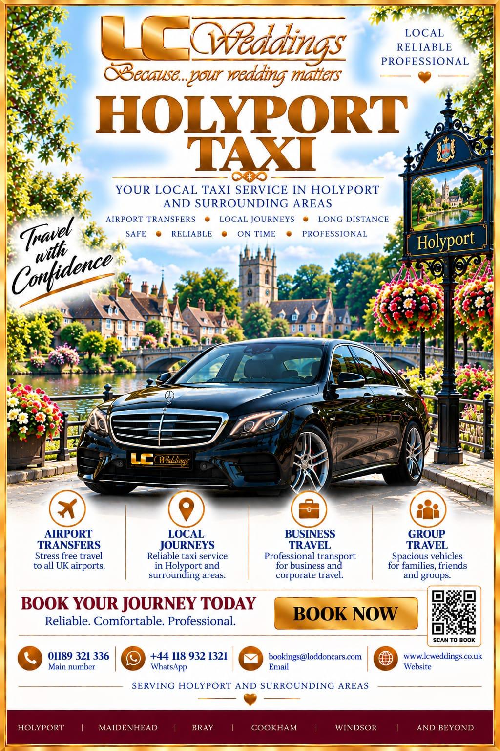 Holyport taxi for local and wedding transport