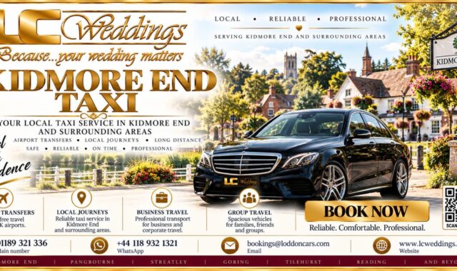Kidmore End taxi for local and wedding transport