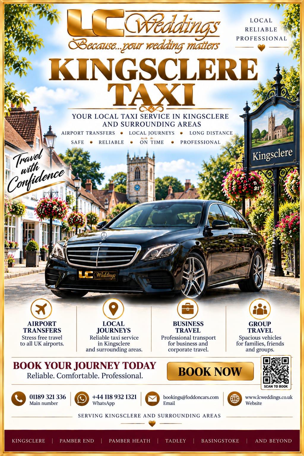 Kingsclere taxi for local and wedding transport