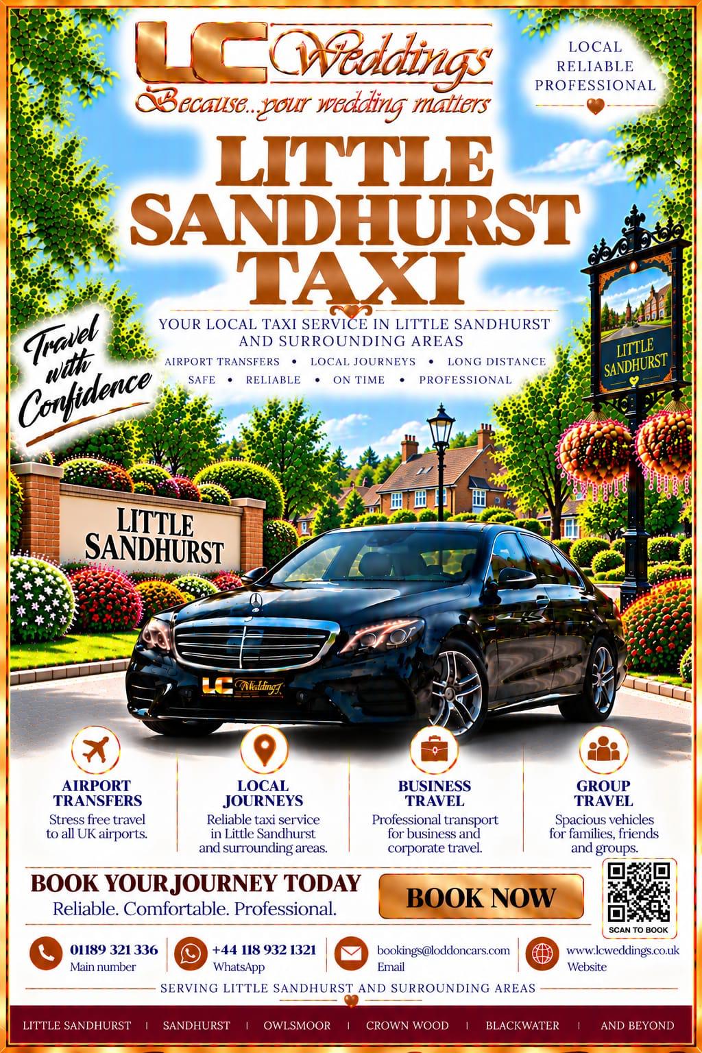 Little Sandhurst taxi for local and wedding transport