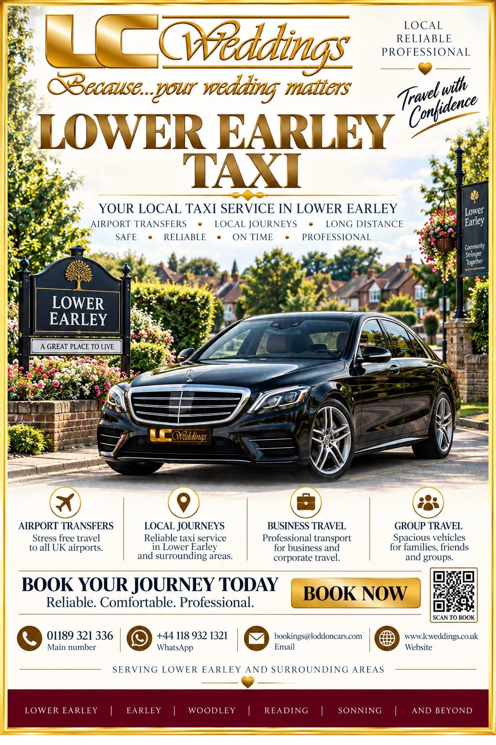 Lower Earley taxi for local and wedding transport