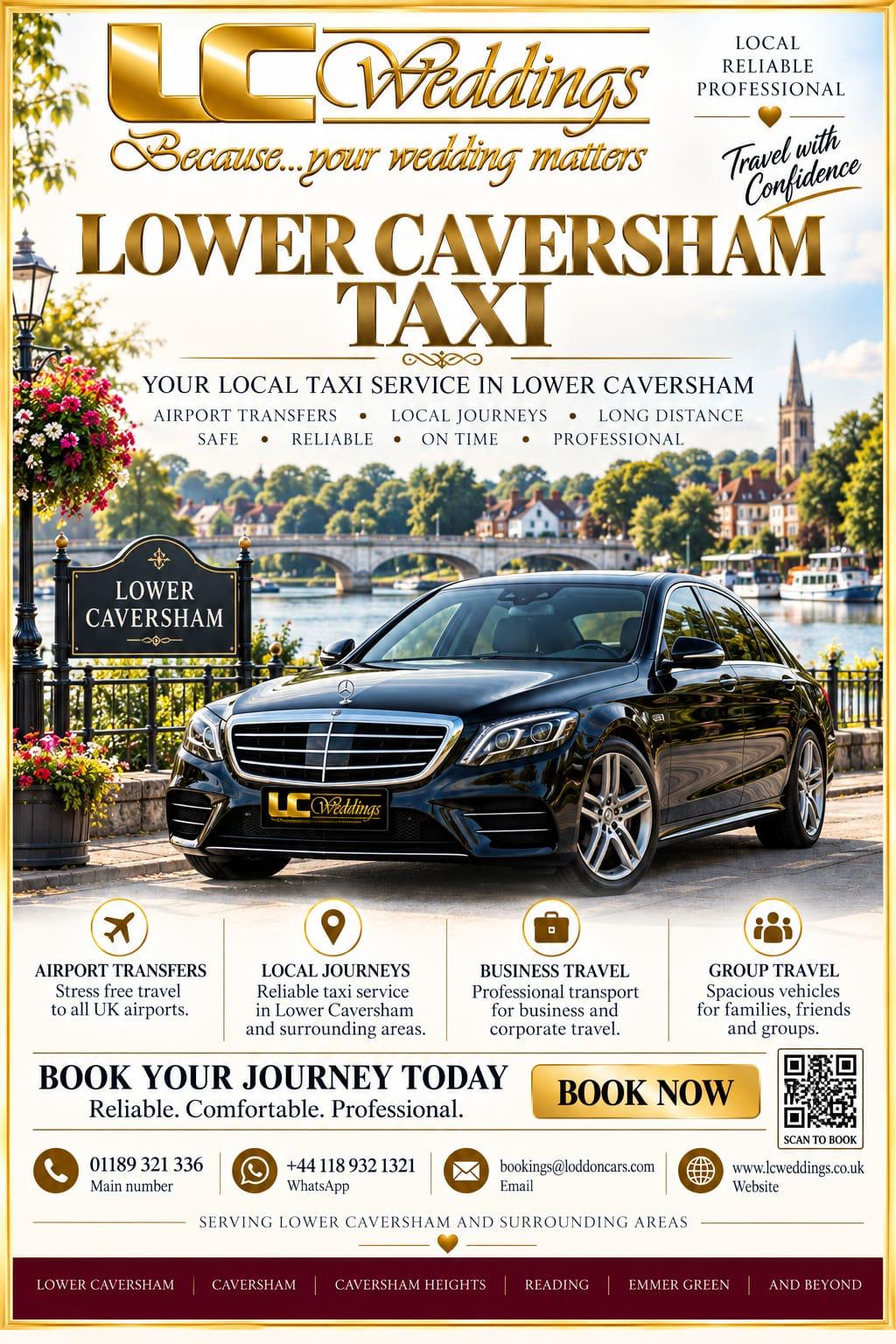 Lower Caversham taxi for local and wedding transport