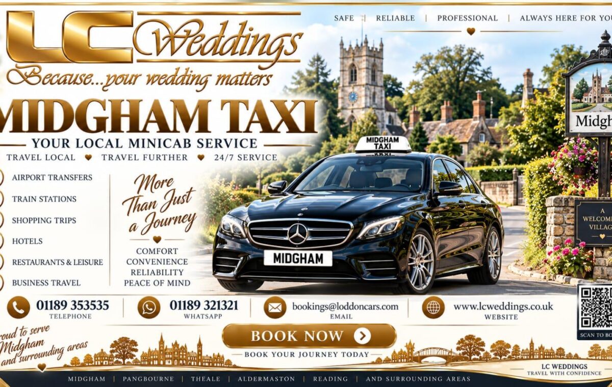 Midgham taxi for local and wedding transport