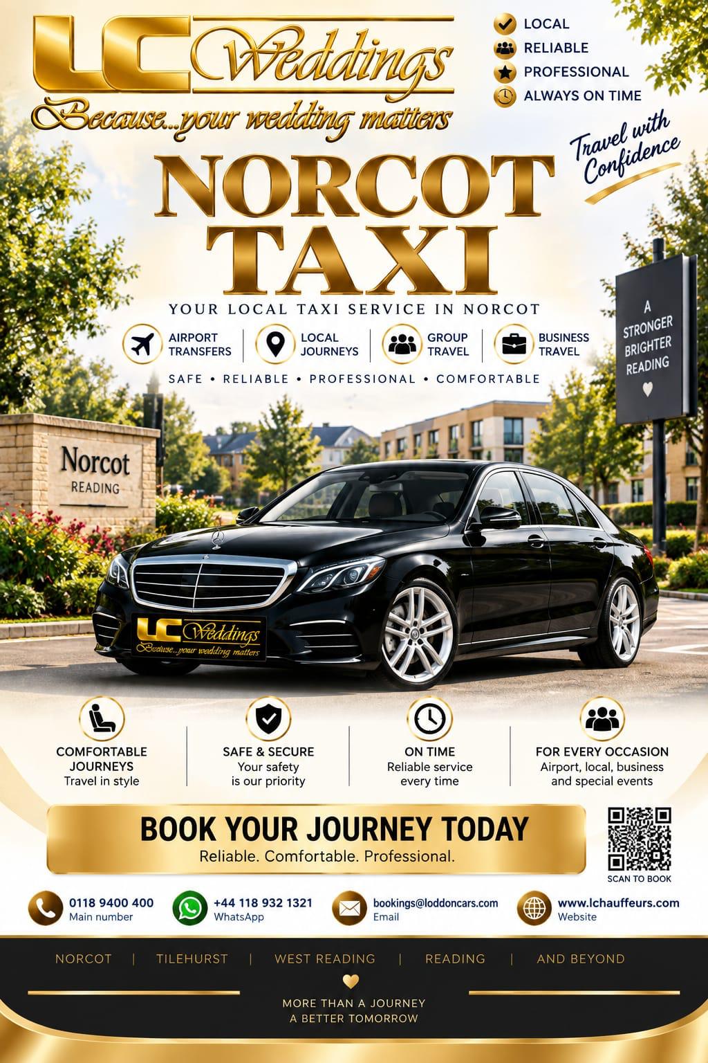 Norcot taxi for local and wedding transport