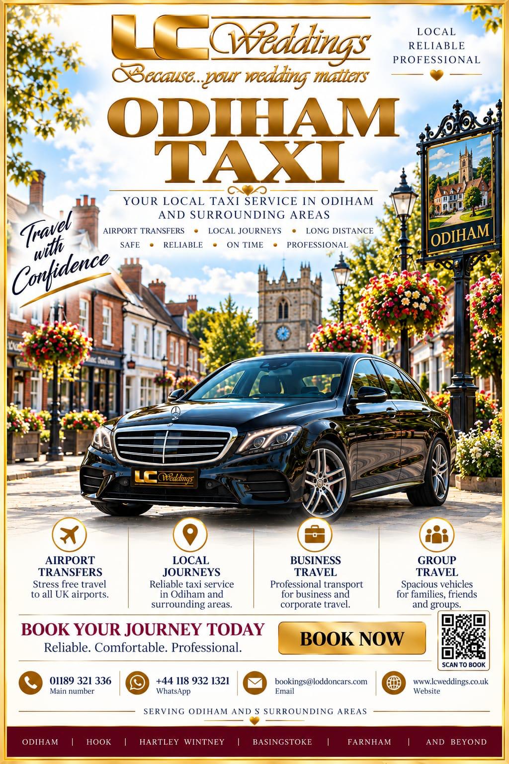 Odiham taxi for local and wedding transport
