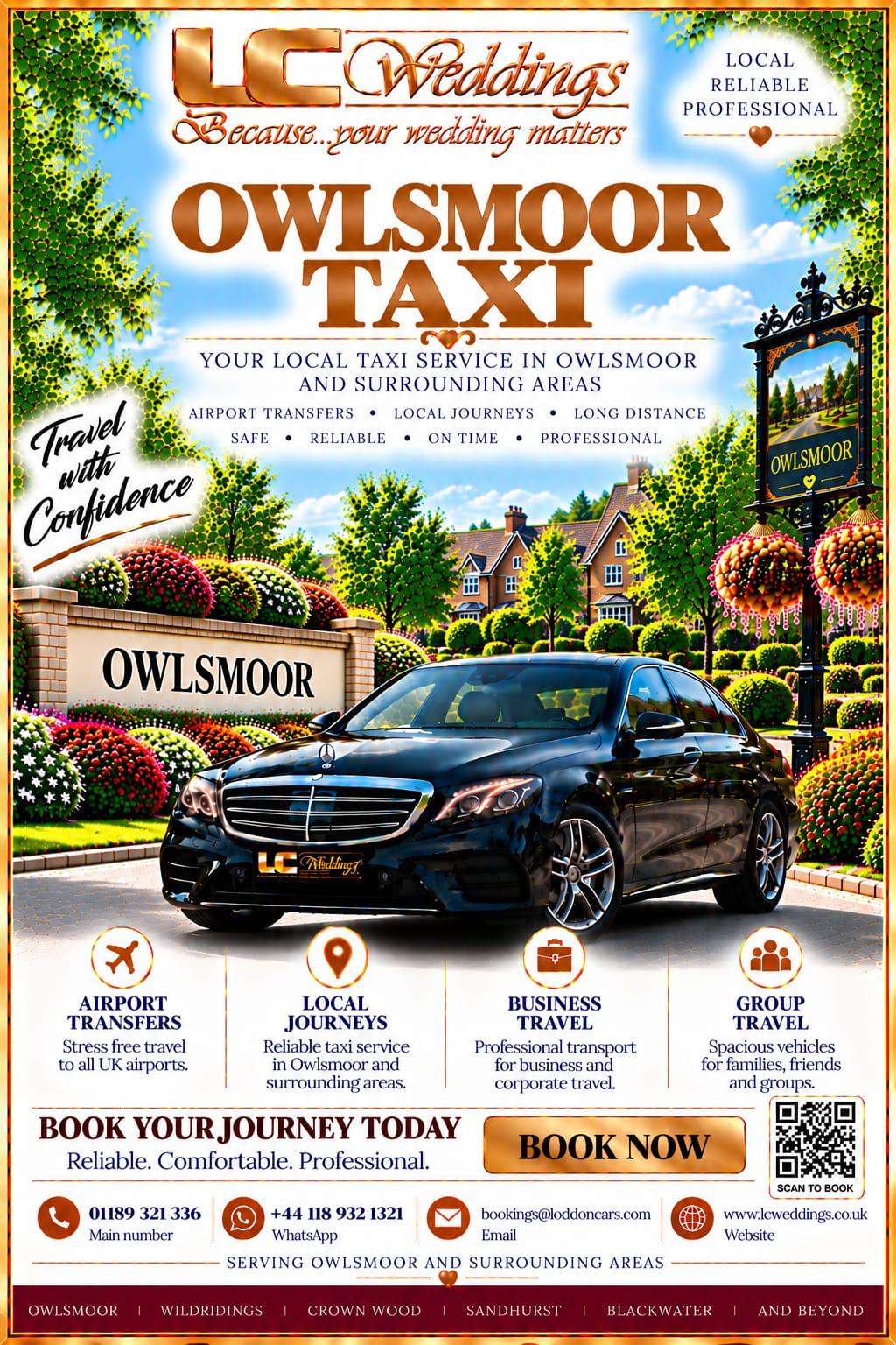 Owlsmoor taxi for local and wedding transport